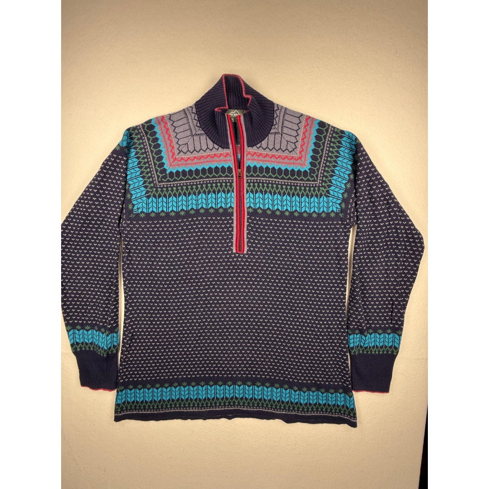 Eddie Bauer Men’s Large Nordic Fair Isle Quarter Zip Sweater